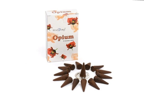 Kadzidełka Stożkowe Stamford OPIUM Mak 15szt.
