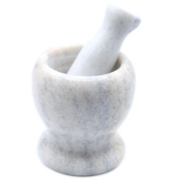 Marmurowy Moździerz  z tłuczkiem 11cm x 10cm - Szary