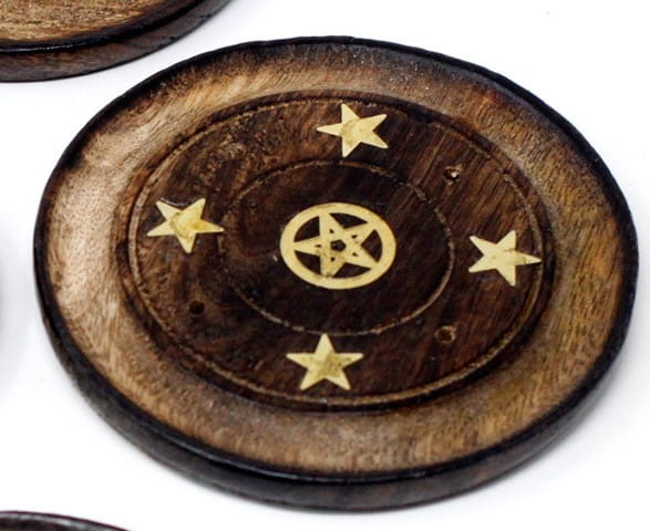 Okrągła Podstawka na Kadzidełka 10cm Pentagram
