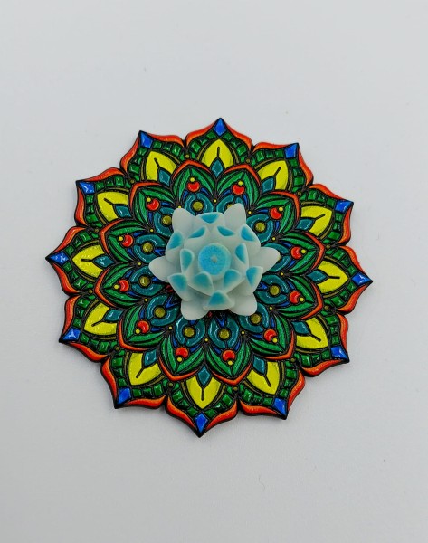 Podstawka pod kadzidełka - zielona mandala