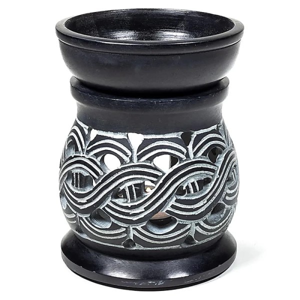 Kominek zapachowy na olejki Celtic czarny steatyt  12cm
