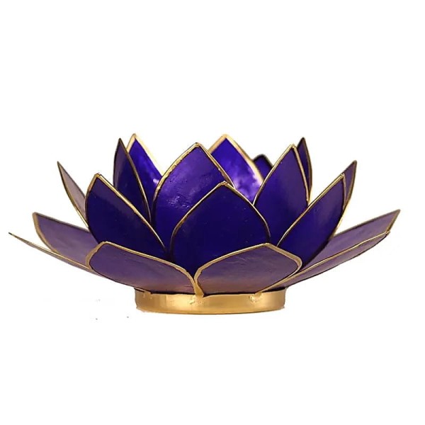 Świecznik tealight Muszla Capiz kwiat lotosu czakra trzeciego oka 13,5cm