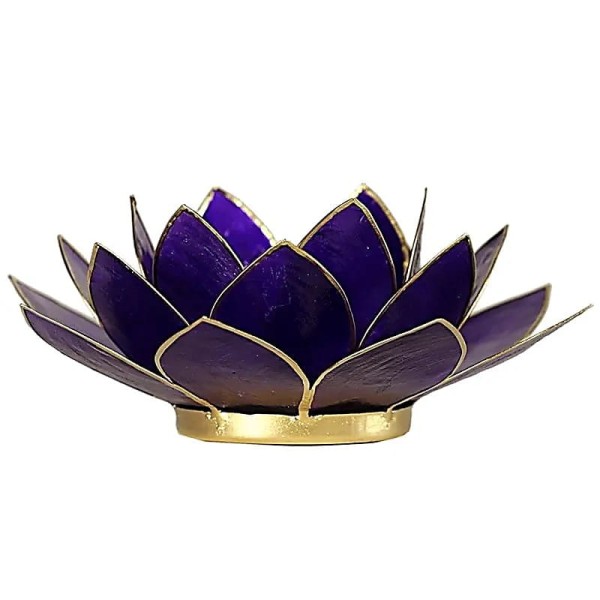 Świecznik tealight Muszla Capiz Kwiat Lotosu czakra korony 13,5cm