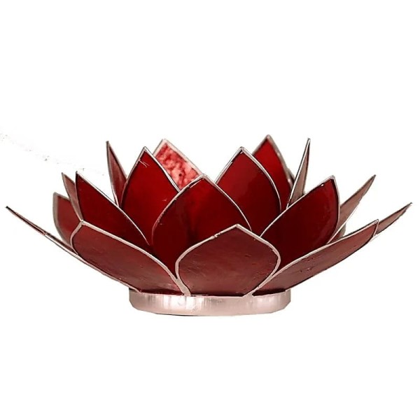 Świecznik tealight Muszla Capiz Kwiat Lotosu czakra podstawy korzenia 13,5cm