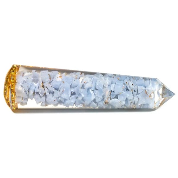 Różdżka z orgonitu do masażu lub akupresury Czakra Gardła Vishuddha