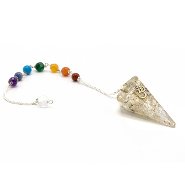 Wahadełko z Orgonitem Czakry - Om biały