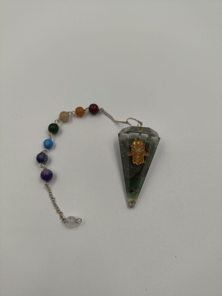 Wahadełko z Orgonitem Czakry - Hamsa Zielone