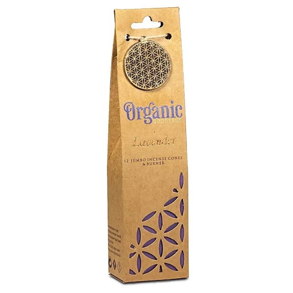 Kadzidełka stożkowe Organic Goodness Lawenda + podstawka