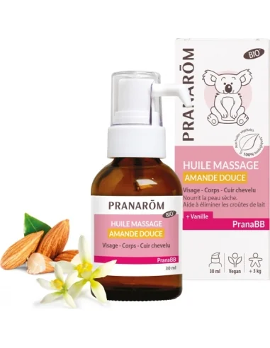 Olejek DO MASAŻU migdałowy z wanilią dla dzieci 30ml PRANARÔM PRANABB BIO