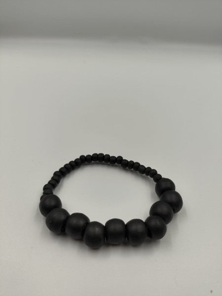Bransoletka z Drewnianymi Koralikami czarna 1 szt.