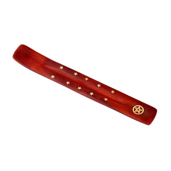 Podstawka z drewna mango na kadzidła Pentagram i Gwiazdy