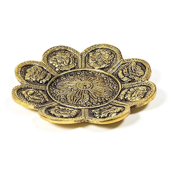 Podstawka pod kadzidełka z 8 symbolami pomyślności w kolorze złotym