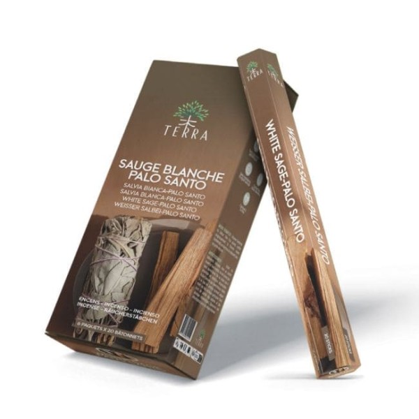 Kadzidło Terra biała szałwia Palo Santo hexa bez węgla drzewnego