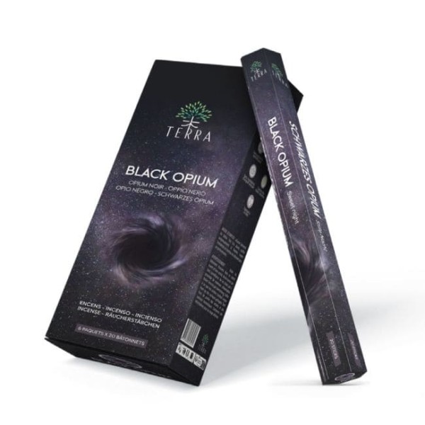 Kadzidło Terra Czarne Opium, Black Opium hexa bez węgla drzewnego 30g