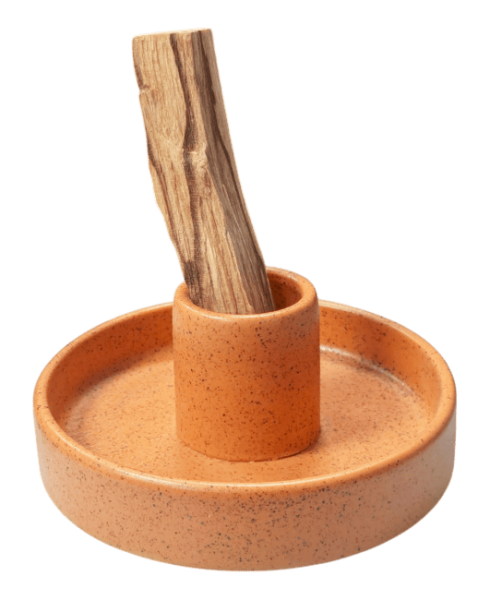 Pomarańczowy ceramiczny uchwyt na kadzidełko do Palo Santo 10,50 cm 
