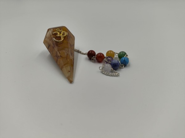 Wahadełko z Orgonitem Czakry - Om Żółty Jadeit