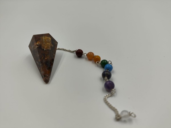 Wahadełko z Orgonitem Czakry - Hamsa Tygrysie Oko