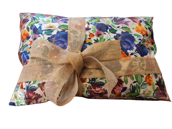 Poduszka relaksacyjna z łuską gryki 730g 40x25cm wzór Kwiaty