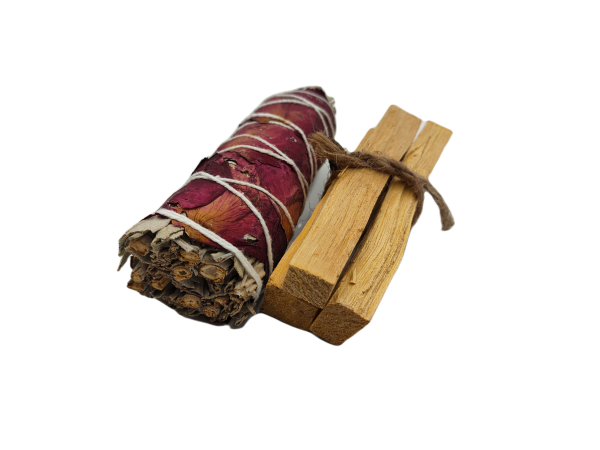 Zestaw Palo Santo (25g) + Biała Szałwia z Płatkami Róży – Naturalne Oczyszczenie z Nutą Delikatności