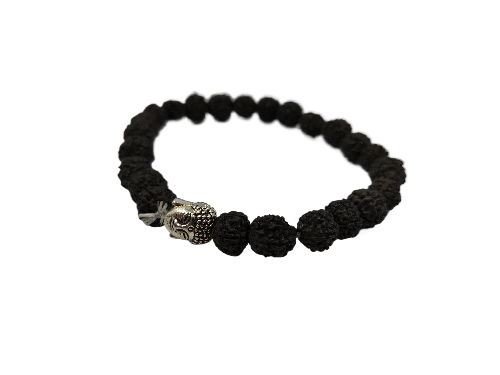 Bransoletka Rudraksha z Buddą - Czarna