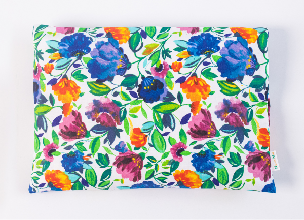 Poduszka relaksacyjna na sen z gryką - handmade, naturalna, prezent, kwiaty 30x16cm