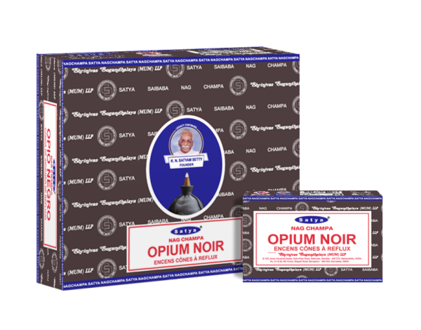 Kadzidła stożkowe z przepływem zwrotnym Satya Black Opium 12 szt.