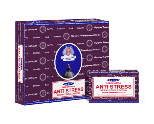Kadzidła Stożkowe z przepływem zwrotnym Satya Anti Stress Backflow 12 szt.