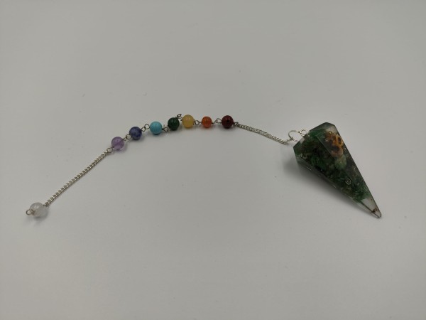 Wahadełko z orgonitem czakry OM Zielone