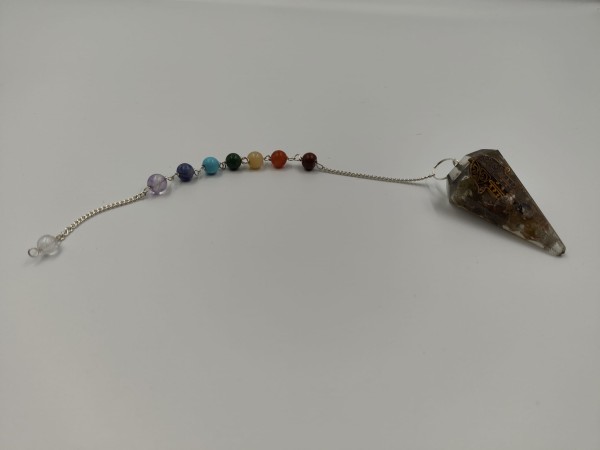 Wahadełko z Orgonitem Czakry - Hamsa Szare