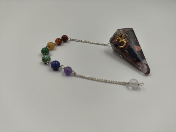 Wahadełko z Orgonitem Czakry - Om - Czarno Brązowe