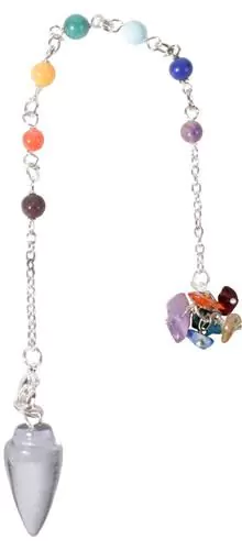 Wahadełko na łańcuszku z kamieniami szlachetnymi 7 czakr