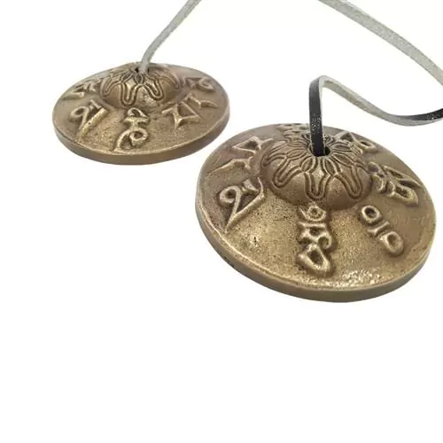 Tingsha mosiężna Smok , Znaki tybetańskie małe 