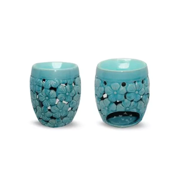 Kominek zapachowy Blue Basket kwiatowy 10x17x17 cm