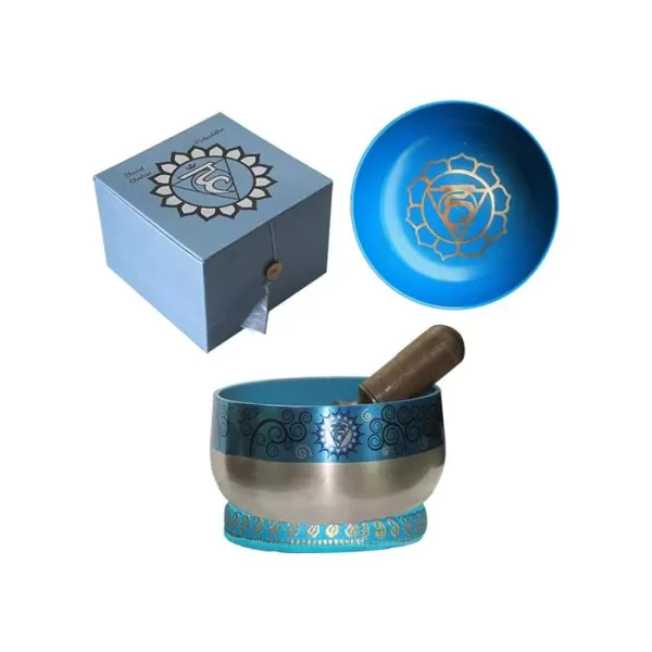 Misa śpiewająca na czakrę gardła, srebrny mosiądz – jasnoniebieski