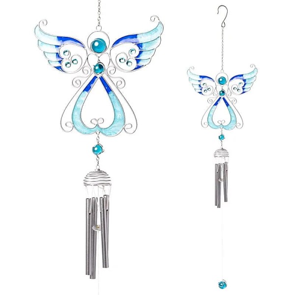Dzwonek wietrzny Anioł niebieski 75 cm