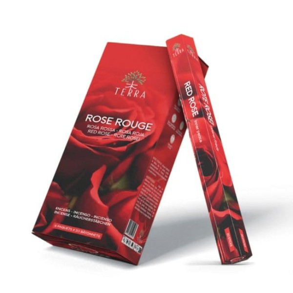 Kadzidło sześciokątne Terra Rose Red bez węgla drzewnego
