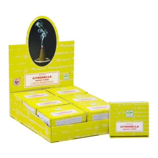 Kadzidełka Stożkowe Satya – Citronella (Cytronela Dhoop)