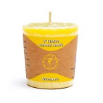 Wykonana w Indonezji świeca zapachowa wotywna 3 czakra Splotu Słonecznego Manipura