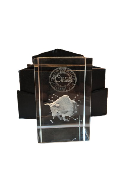 Byk Taurus, Znak zodiaku - Kryształowy Blok 3D