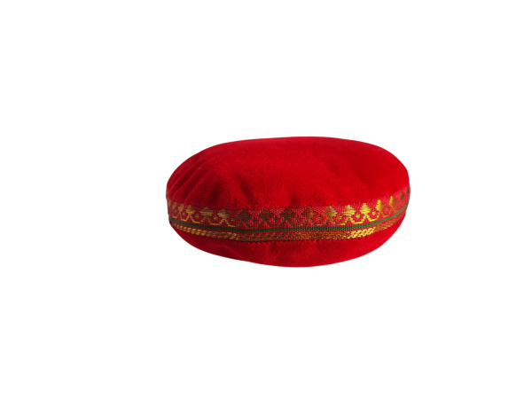 Poduszka pod misę - Aksamitna - Czerwona - 11 cm