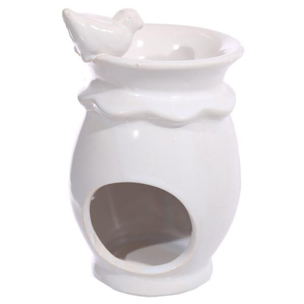 Kominek zapachowy - ceramiczny - podgrzewacz -pijący ptak - biały
